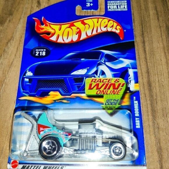 Hot Wheels Happy Birthday Baby Boomer Die-cast Car Vehicle Teal 1/64 Scale #218 - Picture 1 of 4